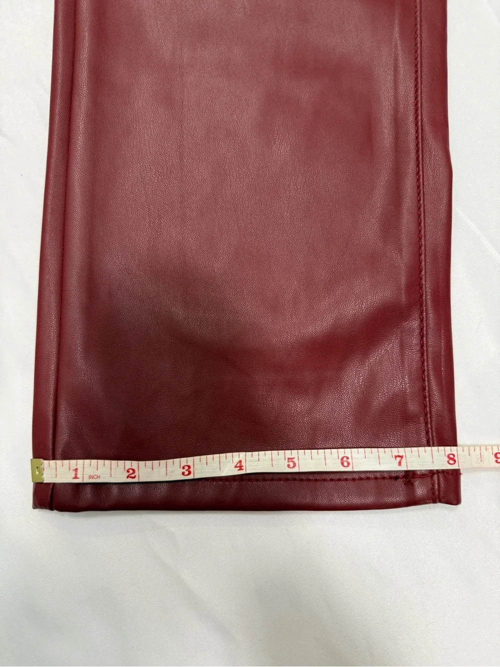 Judy Blue Burgundy Faux Leather Straight Leg Jeans